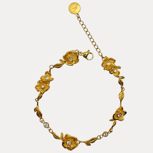 Flora armbånd 18k guldbelagt