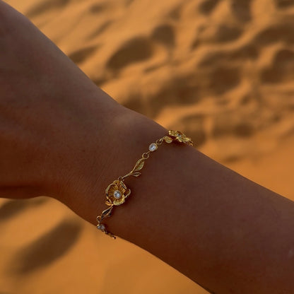 Flora armbånd 18k guldbelagt