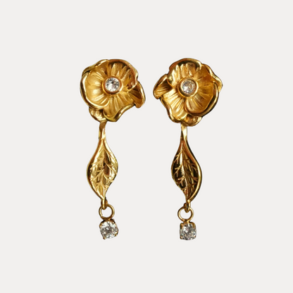 Flora ørestikker 18k guldbelagt